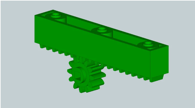Minh họa cơ cấu bánh răng thanh răng