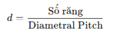 Công thức tính đường kính vòng chia